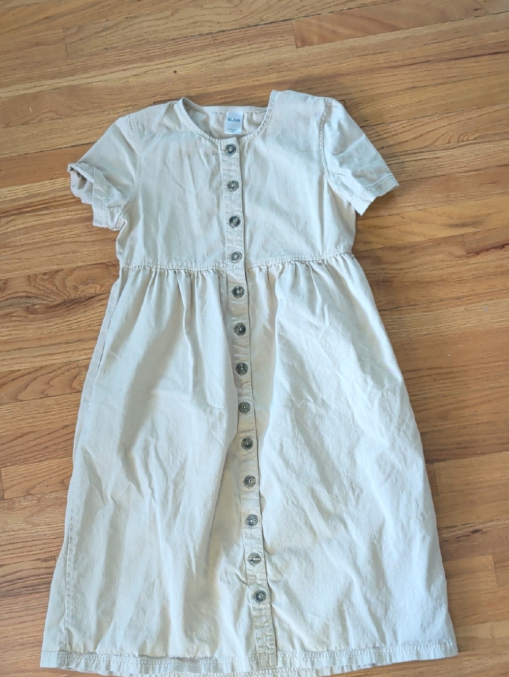 Blair Cream Button-Front 100% Cotton Dress